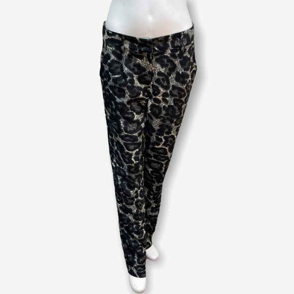 Elli WHITE animal‎ print trouser pant large - Picture 1 of 7